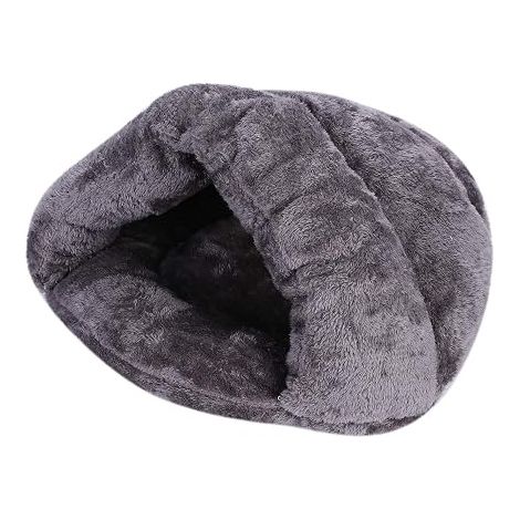 Lit de Chat et Chien Portable Tente Maison Semi-Couverte Avec Coussin Sac de Couchage Doux et Chaud pour Animaux de Compagnie Nid Confortable pour Petit Chien/Chat (1/5)