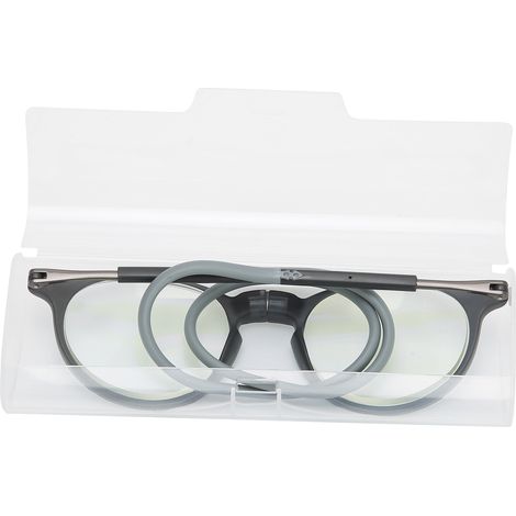 Lunettes de lecture vintage anti-lumière bleue, connexion magnétique frontale, verres gris +200, monture élégante pour homme et femme, accessoire pratique. (1/5)