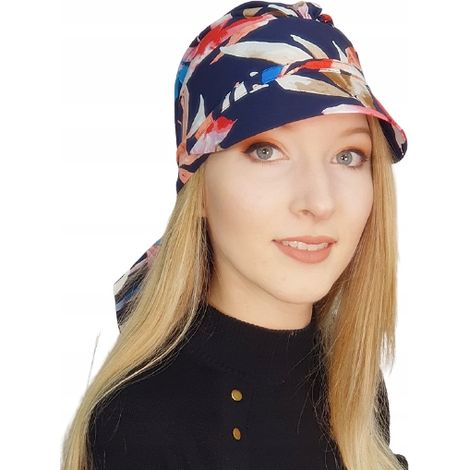 Turban pour femme Tess avec visière 242, foulard à volants, également après chimiothérapie (1/5)