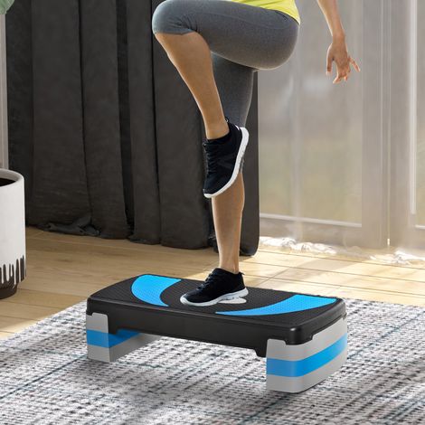 Stepper aeróbico ajustable, para yoga, fitness y cardio, plástico negro (1/5)