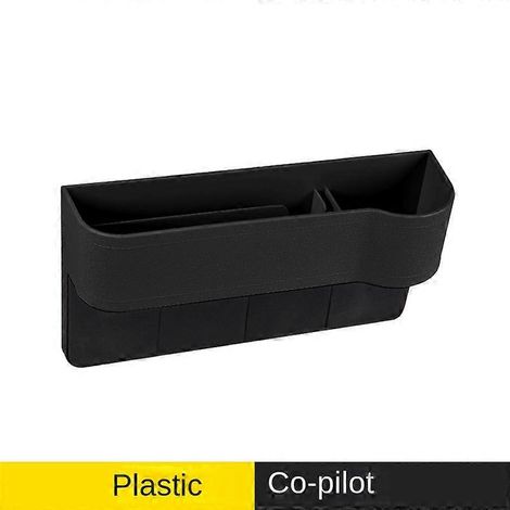Organisateur latéral de siège avec porte-gobelet pour voiture, en cuir, multifonctionnel, remplisseur d'espace entre les sièges, boîte de rangement, poche de siège (B-Noir copilote)