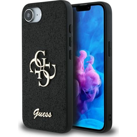Custodia Guess Fixed Glitter Big 4G per iPhone 16e nera (1/5)