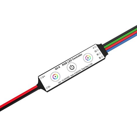 Q3-X RGB-Controller mit 3 Tasten, 12–24 V DC, 3 Kanäle à 2,5 A