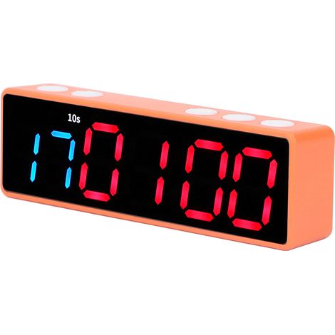 Digitaler LED-Fitnesstimer mit großem Display, Anti-Schwindel-Trainingsstoppuhr für Zuhause, Garage, Schule, Blau/Rot (1/5)