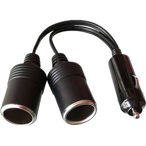 Zigarettenanzünder-Verlängerungskabel (1 auf 2), Kfz-Zigarettenanzünderbuchse (Stecker auf Buchse), 12V/24V-Gleichstrom-Adapter-Splitter (1 auf 2) mit LED-Beleuchtung und Sicherung (1/4)