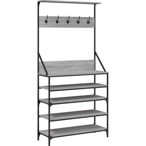 Maison Exclusive - Perchero con zapatero gris Sonoma 90x34x184 cm