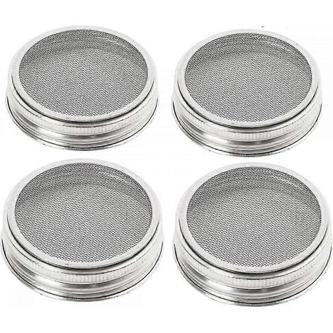 4 couvercles en acier inoxydable pour bocaux Mason, kit de germination pour la culture de brocolis, de luzerne et de germes de salade. (1/5)
