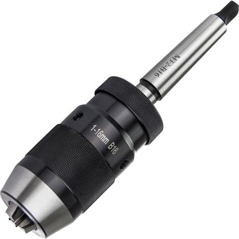 Schlüsselloses, selbstspannendes Stahlbohrfutter B16, 1–16 mm + MT2-B16-Aufnahme für MK2-Drehbankbohrer (1/5)