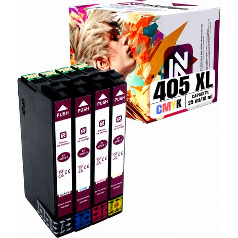 Inkdigo 405XL Tinte kompatibel mit Epson WorkForce EC-C7000 WF-7310DTW TÜV-zertifiziert (1/5)