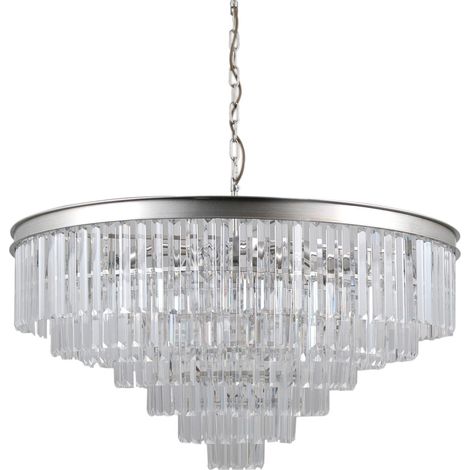 Lampadario Italux Verdes con cristalli argento PND-44372-14A-SLVR-BRW (1/2)