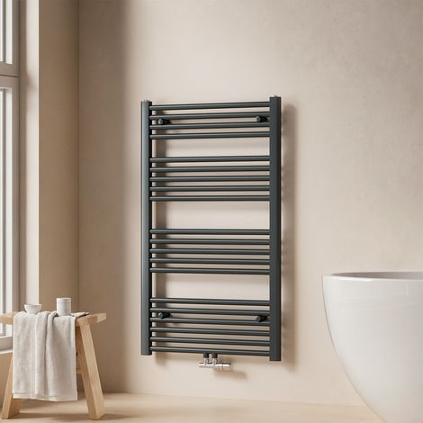 EMKE Badheizkörper Handtuchtrockner Handtuchwärmer 60x100cm 520 Watt Anthrazit Bad-Heizkörper Mittelanschluss