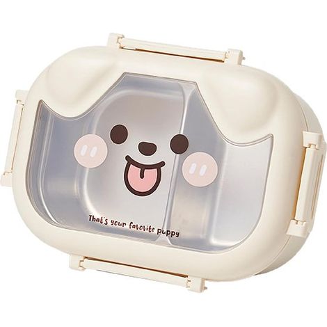 Porta snack, porta pranzo in acciaio inox, porta snack in acciaio inox, porta snack per la scuola, per la scuola, il lavoro, i picnic e i viaggi. (Bianco) (1/5)