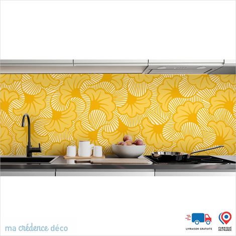 Crédence : Wax foncé - Couleur jaune souffre - Alu composite - 120 - 60 (1/3)