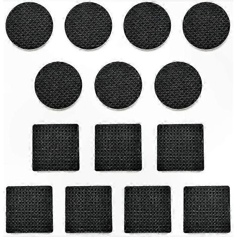 Lot de 60 tampons antidérapants adhésifs, patins en caoutchouc protecteurs pour meubles, protections de sol pour surfaces en bois, coussinets pour pieds de table et de chaise (1/4)