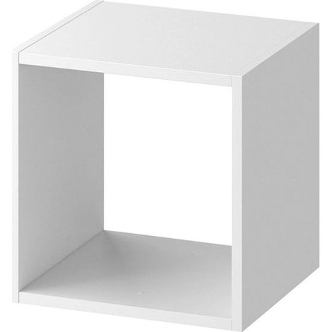 Étagère cube - JUANIO - Étagère 1 case à dos ouvert - Blanc - 34,4 x 32 x 34,4 cm - Design contemporain