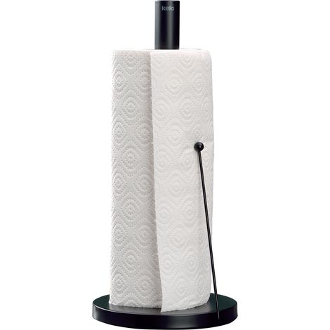 Porte-Rouleau de Cuisine Noir Mat, également pour Rouleaux épais, Porte-Rouleau de Papier Vertical Hauteur 33,5 cm, métal (1/5)