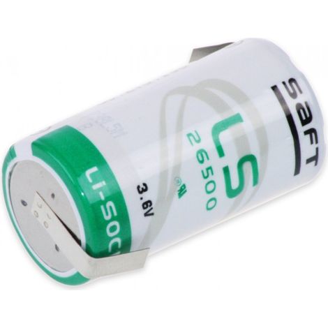 Pila al litio - cloruro di tionile (li-socl2) 3,6V 7,7Ah con linguette a saldare Saft LS26500 - C (1/2)