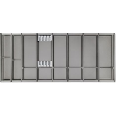 Cuisio Besteckeinsatz Besteckkasten Transluzent-graphitgrau für Blum Legrabox 473 mm mit Korpusbreite 1200 mm