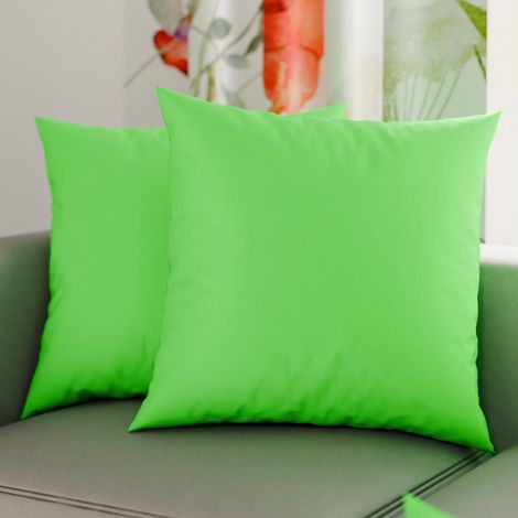 Lot de 2 Taies d'oreiller de Lit 35x35 cm, Housses de Coussin Unies Couleur Vert Pomme, Taie Oreiller 100% Microfibre Hypoallergénique (1/3)