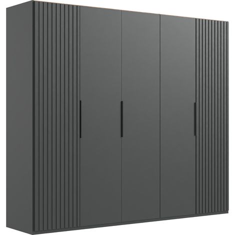 Armoire, placard coloris graphite - Longueur 250 x Hauteur 216 x Profondeur 58 cm (1/2)