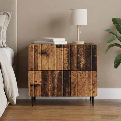 vidaXL Bedside Cabinet Old Wood 62 x 34.5 x 49.5 cm Engineered Wood (1/5)