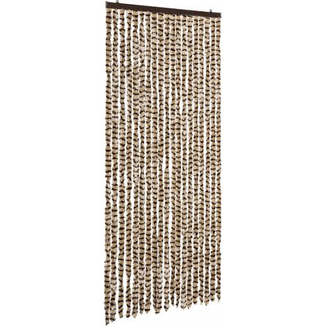 Insektenschutz-Vorhang Beige und Braun 56x185 cm Chenille vidaXL
