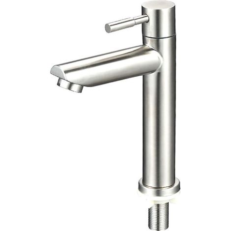 Moderne Badarmatur, Waschtischarmatur, Einhebel-Waschtischarmatur mit 150 mm Auslaufhöhe, quadratische Einhebel-Waschtischarmatur, poliertes Chrom (1/3)