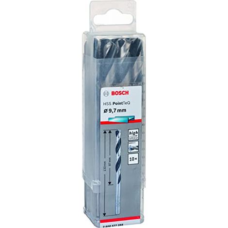 Trapano a spirale in metallo HSS PointTeQ, DIN 338, 9,7 mm, confezione da 10