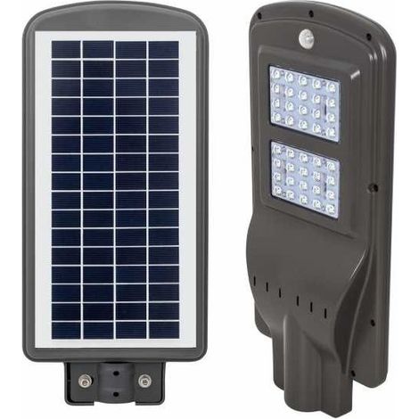 Aplique solar street con sensor ip65 1x40w led 1100lm 6000k l.23xan.50xal.7cm gris