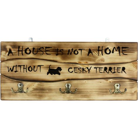 Terrier ceco, Cesky Terrier - appendiabiti con cane, espositore per medaglie, decorazione per la casa di Art-Dog (1/5)