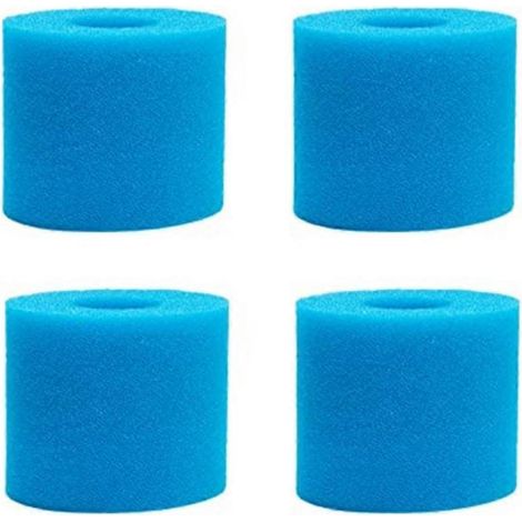 Lot de 4 filtres de piscine de type H, mousse filtrante de rechange --