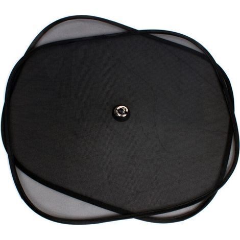 2 pare-soleil latéraux pliables micro-perforés noirs à trois couches pour protéger l'intérieur de la voiture du soleil. 100% polyester de haute qualité. (1/2)