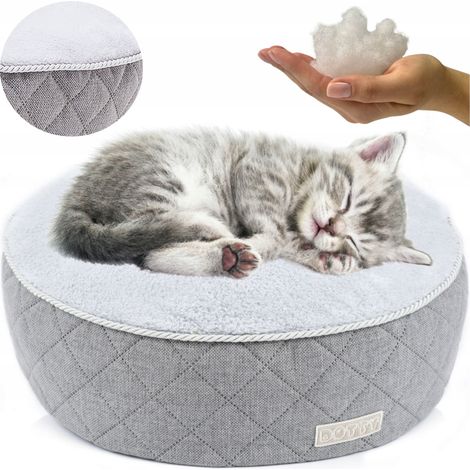 Cama redonda para perros DOTTY, puf, cojín para gatos, pana, felpa minky (1/5)