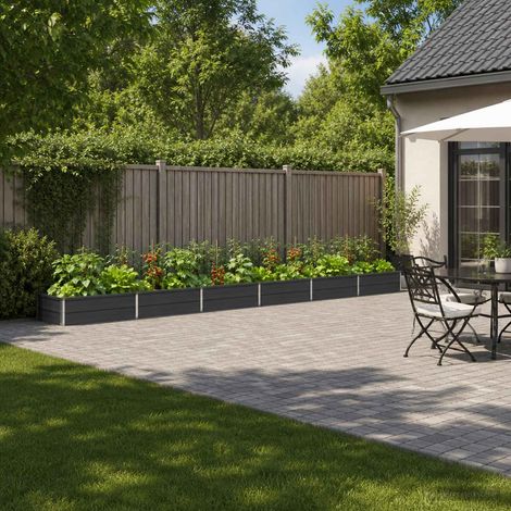 vidaXL Cama de Jardín Elevada Gris antracita 480 x 80 x 24 cm (1/5)