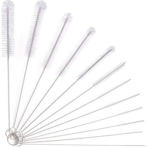 12 x brosses de nettoyage de tube, brosse de nettoyage, brosse de nettoyage pour bouteille en verre, bouilloire pour biberon, tuyau de clavier, brosse de nettoyage, brosse de nettoyage pour b (1/4)