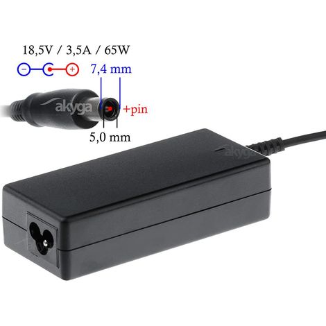 Alimentatore per notebook Akyga AK-ND-03 18,5 V/3,5 A 65 W 7,4x5,0 mm + pin (1/5)