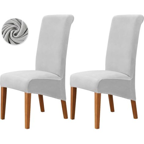 Housse de chaise de salle à manger extensible en velours,grande taille, pour la cuisine et la salle à manger,housse amovible et lavable (2 pièces) (1/5)