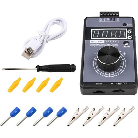 Générateur de Signaux de Courant Et de Tension, Générateur de Signal Portable Dc 0-10 V 0/4-20 Ma, Affichage Réglable à 4 Chiffres, Utilisé Pour Plc, Débogage de Panneau, Test d'Équipement (1/5)