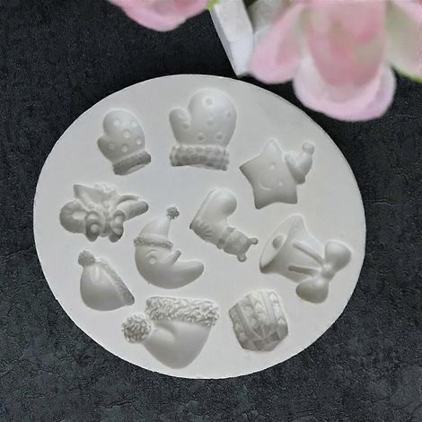 Moule en silicone 3D en forme de cloche de lune de Noël pour gâteau, pâte à sucre, chocolat et résine. Outils de pâtisserie (1/4)