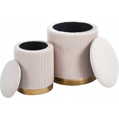 Pouf (set da 2) P4-FX velluto beige (1/5)