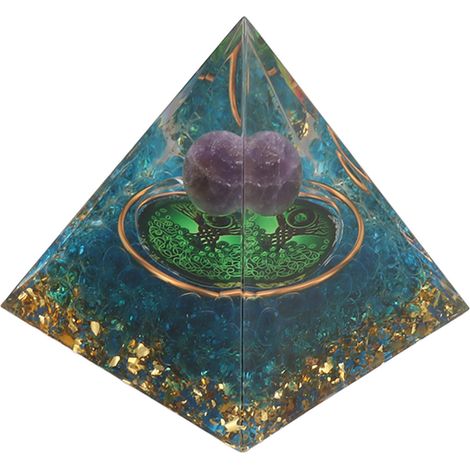 Pyramide en cristal de 6 cm en résine époxy, générateur d'énergie positive pour soulager le stress, favoriser la guérison et la méditation, attirer la richesse et porter chance. Décoration de chambre. (1/5)