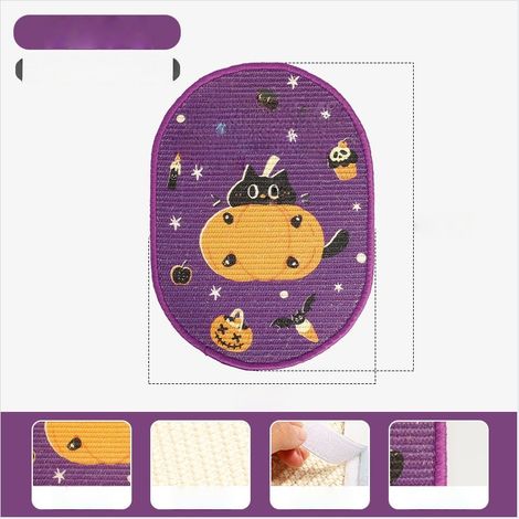 Griffoir mural vertical en sisal sur le thème d'Halloween et de Noël pour chats - Protégez vos meubles (1/4)