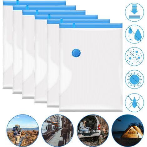 Randaco Pack de 6 bolsas de almacenamiento al vacío 80 x 120 cm para edredones, mantas y ropa de cama (1/5)