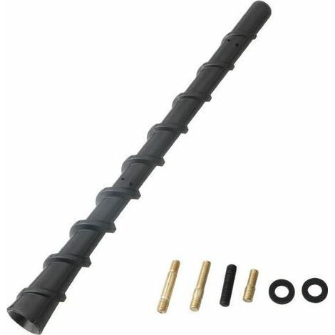 Antenne Toit Voiture Antenne Radio Universelle Remplacement Mât Fouet d'Antenne de Réception 18 CM avec M4, M5, M6 Adaptateur pour Camion FM AM Stéréo, (1/5)