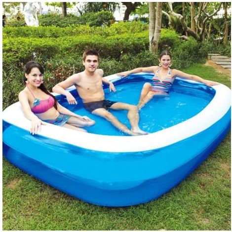 Piscine gonflable pour les jeux d'été, piscine gonflable de taille standard avec double anneau et ballons indépendants, piscine hors-sol sans BPA fabriquée en (1/5)