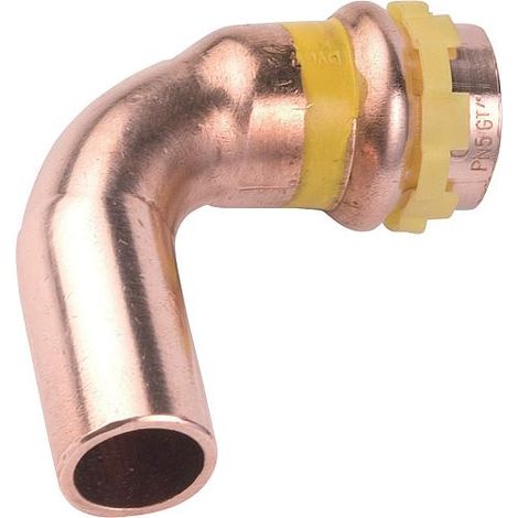 Raccord à sertir en cuivre gaz coude 90° fem/mâle, diam. 54 mm PG 5001 Gaz, contour V (1/4)