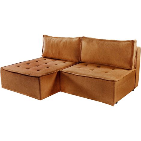 Bohoo Mini modernes Ecksofa mit Schlaffunktion Ziegel Links (1/4)