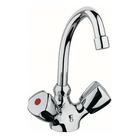 Mitigeur lavabo STANDARD DN 15 Terralux poignée métal, chaîne escamotable chrome KLUDI