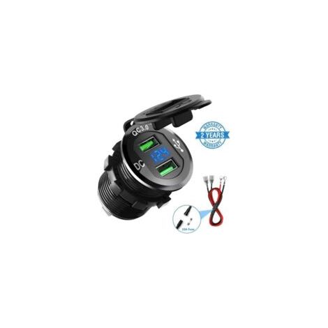 12V/24V Dual QC3.0 USB-Autoladegerät, Schnellladeadapter für Zigarettenanzünder mit digitaler LED-Anzeige für Motorrad, Wohnwagen, LKW usw. - Crezuo (1/4)