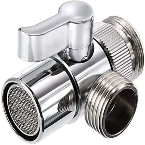 Répartiteur de robinet d'inverseur de valve d'évier en laiton chromé poli pour cuisine, pommeau de douche à main ou robinet d'évier de salle de bain pièce de rechange robinet à adaptateur de tuyau sép (1/3)